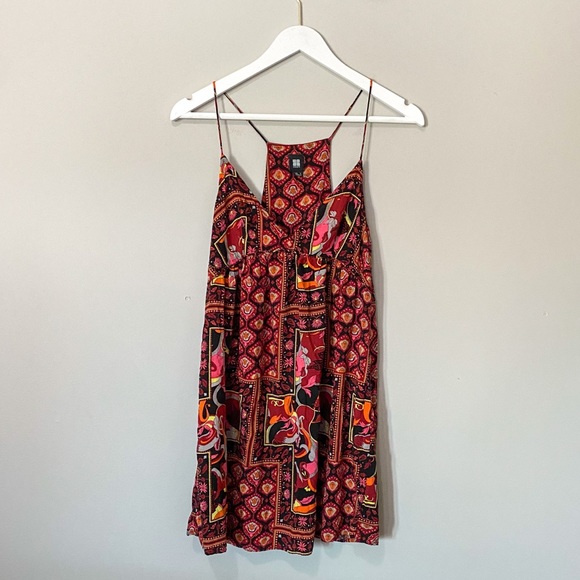 Insight Y2K Bohemian V-Neck Babydoll Mini Dress - Picture 1 of 9